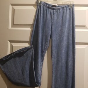 Womens "denim" stretch bell bottoms